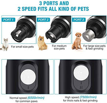 Load image into Gallery viewer, BKVESHI Dog Nail Grinder,Pet Nail Trimmer Adjustable 2-Speed Quiet Pet Nail Grinder with Dog Nail File &amp; Nail Clipper 3 Sanding Ports Smoothing USB Rechargeable for Small Medium Large Dogs &amp; Cats
