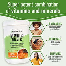 Load image into Gallery viewer, NaturalSlim Metabolic Vitamins - Combination of High Potency Multivitamins, Minerals, B Complex, Msm, &amp; Digestive Formula Supplements for Men &amp; Women - Energy &amp; Metabolism Support - 1 Pack
