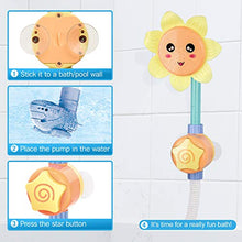 Load image into Gallery viewer, KINDIARY Baby Bath Shower Toy for Toddlers, Battery Operated Sunflower Water Squirt Shower Faucet and Bathtub Water Pump for Infants

