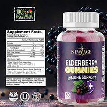 Load image into Gallery viewer, (2-Pack) Premium Elderberry Gummies by New Age for Adults Kids with Vitamin C, Zinc, Propolis - Sambucus Black Elderberry Gummy Extract - Gluten Free &amp; Vegetarian - 120 Gummies
