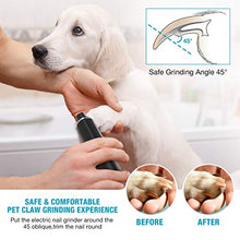 Load image into Gallery viewer, BKVESHI Dog Nail Grinder,Pet Nail Trimmer Adjustable 2-Speed Quiet Pet Nail Grinder with Dog Nail File &amp; Nail Clipper 3 Sanding Ports Smoothing USB Rechargeable for Small Medium Large Dogs &amp; Cats
