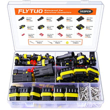 Load image into Gallery viewer, Flytuo 352PCS Automotive Waterproof Car Electrical Wire Connectors Plug Kit, 1/2/3/4 Male and Female Pin Connectors for Motorcycle, Truck, Car, Boats, Scooter

