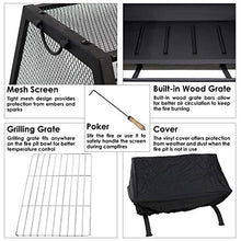 Load image into Gallery viewer, Sunnydaze Northland Outdoor Fire Pit - 36 Inch Large Wood Burning Patio &amp; Backyard Firepit for Outside with Cooking BBQ Grill Grate, Spark Screen, Fireplace Poker, and Waterproof Cover
