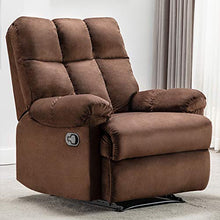 Load image into Gallery viewer, Bonzy Home Recliner Chair - Heavy Duty Manual Overstuffed Fabric Recliner - Home Theater Seating - Bedroom &amp; Living Room Chair Recliner Sofa (Chocolate)
