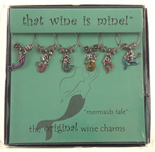 Load image into Gallery viewer, Mermaid Bottle Stopper &amp; Wine Charms Bundle
