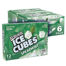 Load image into Gallery viewer, ICE BREAKERS ICE CUBES Sugar Free Spearmint Gum, 12 Pieces (Pack of 6)
