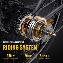 Load image into Gallery viewer, Heybike Race Electric Bike Light Weight 26" Commuter Electric Mountain Bike Long Range, 350W Brushless Motor, Shimano 7-Speed and Front Fork Suspension, Urban Electric Bicycle for Adults
