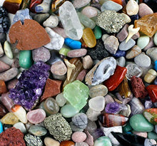 Load image into Gallery viewer, Dancing Bear Rock &amp; Mineral Collection Activity Kit (200+Pcs) with Geodes, Shark Teeth Fossils, Arrowheads, Crystals, Gemstones for Kids, Rock Book, Treasure Hunt ID Sheet, STEM Science Education

