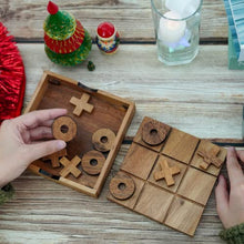 Load image into Gallery viewer, BSIRI Tic Tac Toe Wooden Board Game Table Toy Player Room Decor Tables Family XOXO Decorative Pieces Adult Rustic Kids Play Travel Backyard Discovery Night Level Drinking Romantic Decorations
