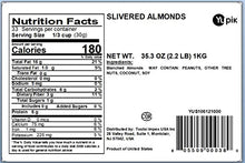 Load image into Gallery viewer, Yupik Nuts Raw Slivered Almonds, 2.2 lbs.
