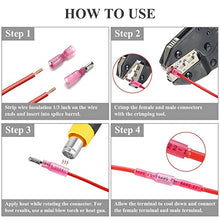 Load image into Gallery viewer, 300PCS Heat Shrink Bullet Connectors, Camtek Heat Shrink Female &amp; Male Bullet Butt Connector Insulated Waterproof Marine Crimp Automotive Electrical Bullet Connectors Wire Splice Terminals Kits
