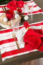 Load image into Gallery viewer, DII Christmas Basics Cotton Holiday Tabletop Collection, Placemat Set, 13x19, Red Tinsel, 6 Piece
