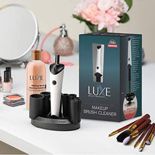 Load image into Gallery viewer, Luxe Makeup Brush Cleaner - 5oz Brush Cleaning Solution Included - USB Charging Station - 3 Adjustable Speeds - Instantly Wash and Dry Your Makeup Brushes
