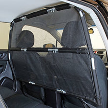 Load image into Gallery viewer, Bushwhacker - Deluxe Dog Barrier 50" Wide - Ideal for Smaller Cars, Trucks, and SUVs CUVs - Pet Restraint Car Backseat Divider Vehicle Gate Cargo Area Travel Trunk Mesh Net Screen Barricade
