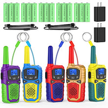 Load image into Gallery viewer, Walkie Talkie Rechargeable 5 Pack, Long Range Walkie-Talkie for Adults Kids Easy to Use Small 2 Way Radio Hands-Free Outdoor Camping, Hiking,Cruise Ship Accessories
