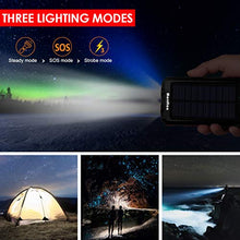 Load image into Gallery viewer, Solar Charger 20000mAh, BENFISS Ultra-Portable Durable Solar Power Bank with 2 USB Output 2 LED Flashlight and Compass, Waterproof Solar Battery Pack for Outdoor Activities/Emergency (Red)
