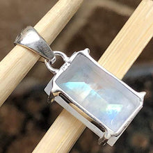Load image into Gallery viewer, Natural Rainbow Moonstone 925 Solid Sterling Silver Men's Pendant 27mm
