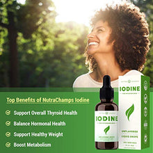 Load image into Gallery viewer, Iodine Drops (1-2 Year Supply) Vegan Liquid Iodine Supplement Solution - Supports Thyroid Health, Hormones &amp; Weight - Tasteless, Higher Absorption Than Tablets - Iodine Tincture 590 Servings
