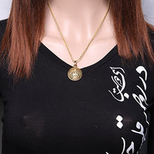 Load image into Gallery viewer, Asoodehdelan Gold Pt Iranian Persian Shir Khorshid Lion Sun Pahlavi Necklace Iran Farvahar (18" Chain)
