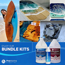 Load image into Gallery viewer, Pro Marine Supplies Clear Table Top Epoxy Resin (1 Gallon Kit) Bundle With Pro Perfect | UV Resistant and Self-leveling Resin | Resin Polishing Compound | For River Tables, Woodworking, Jewelry &amp; More
