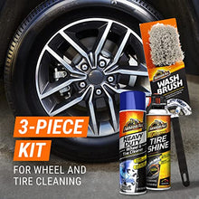 Load image into Gallery viewer, Armor All Wheel and Tire Cleaner and Tire Shine Kit, Heavy Duty Car Wheel Cleaner, Extreme Tire Shine Spray and Wash Brush - 3 Count
