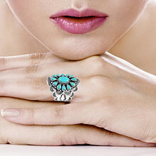 Load image into Gallery viewer, Turquoise Ring Sterling Silver 925 Genuine Gemstones Size 6 to 11 (Turquoise) (9)
