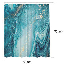 Load image into Gallery viewer, Batmerry Abstract Art Marble Agate Decorative Shower Curtain, Abstract Painting in Blue Green Design Cute Long Wide with Rust Proof Grommets for Bathroom Waterproof Washable

