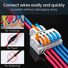 Load image into Gallery viewer, GKEEMARS 10 Pcs Lever Wire Nut Connectors, Quick Wiring Cable Connector Push-in Conductor Terminal Block (2 in 6 Out)

