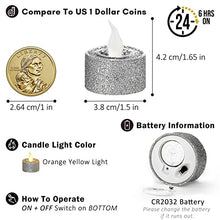 Load image into Gallery viewer, FURORA LIGHTING LED Silver Candles Battery Operated with 6/18 Timer, Pack of 12, Flameless Tea Lights Candles for Party, Christmas Decorations, Flickering Candles
