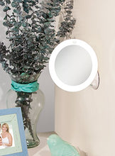 Load image into Gallery viewer, Zadro LED Lighted 10X Magnification Z'Swivel Power Suction Cup Vanity Wall Mount Beauty Makeup Mirror, White
