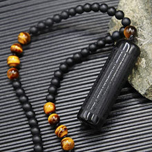 Load image into Gallery viewer, Genasto Black Obsidian Necklace Tiger Eye Gemstone Beads Crystal Stone Pendant Healing Chakra Mala Spiritual Necklace for Men Women…
