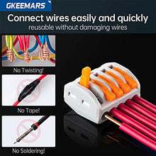 Load image into Gallery viewer, GKEEMARS 141Pcs Lever Wire Nut Connectors, Compact Splicing Conductor Connector for Solid Stranded Flexible Wires 28-12 AWG (Orange)
