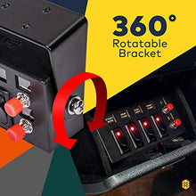 Load image into Gallery viewer, SWBX42 12V Rocker Switch Box [4 x 15A ON/OFF] [2 x 5A Momentary] [70 Amp Max.] [Backlit LED] 12 Volt DC SPST Rocker Toggle Switch Panel Box for Auto Automotive Lights Car Marine Boat Truck
