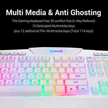 Load image into Gallery viewer, Redragon S101 Wired Gaming Keyboard and Mouse Combo RGB Backlit Gaming Keyboard with Multimedia Keys Wrist Rest and Red Backlit Gaming Mouse 3200 DPI for Windows PC Gamers (White)
