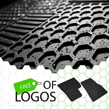 Load image into Gallery viewer, HEA #1 Tesla Model Y Floor Mats 2021 2022 21 22 All Weather Waterproof Modern Honeycomb Rubber - Black Interior Trunk Frunk Storage
