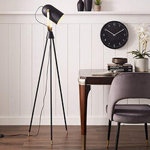 Load image into Gallery viewer, Arpenter Industrial Floor lamp for Living Room Bedrooms, Rustic Tripod Spotlight Standing Lamp, 61 Inches High with Adjustable Head Shade,8W LED Bulb Included(Black, Floor lamp)

