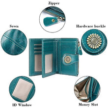 Load image into Gallery viewer, SENDEFN Small Womens Wallet Leather Bifold Card Holder RFID Blocking with Zipper Coin Pocket
