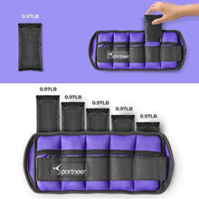 Load image into Gallery viewer, Sportneer Adjustable Ankle Weights for Women &amp; Men,Durable Ankle Wrist Arm Leg Weights Strap for Fitness, Exercise, Walking, Jogging, Gym, Aerobics, Workout,1-5 lbs Each Pack, 2 Pack 2-10 lbs,Purple
