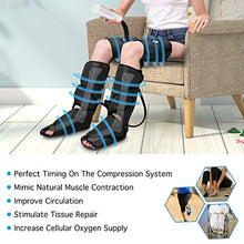 Load image into Gallery viewer, CINCOM Leg Air Compression Massager for Foot Calf Thigh Upgrade Leg Wraps with Portable Handheld Controller and 2 Extensions- 3 Modes &amp; 3 Intensities (Black)
