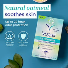 Load image into Gallery viewer, Vagisil 2-in-1 Leak Rescue Intimate Feminine Wipes for Women, Gynecologist Tested &amp; Hypoallergenic, 12 ct (Pack of 3)

