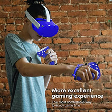 Load image into Gallery viewer, Relohas Oculus Quest 2 Accessories Set, Touch Controller Grip Leather Cover, Front Face Protector Cover, Silicone Face Cover with Lens Protective Cover, Protect Your VR in All Aspects(4PCS, Navy-Blue)
