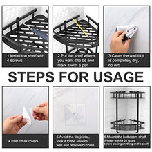 Load image into Gallery viewer, Flowmist Shower Caddy Corner Shelf, 2 Tiers Shower Organizer, No Drilling Wall Mounted Aluminum Adhesive Shower Shelf, Storage Rack for Toilet, Shampoo, Dorm and Kitchen
