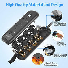 Load image into Gallery viewer, ESHLDTY USB Outdoor Power Strip, 6 FT Waterproof Extension Cord with 6 Outlets and 3 USB Ports, Wall Mountable for Outdoor and Indoor
