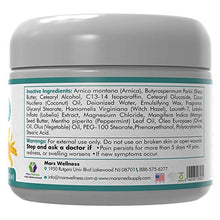 Load image into Gallery viewer, Mars Wellness MG+ Pain Cream - Extra Strength Magnesium and Arnica Cream - 4 OZ Tub - Sore Legs and Joints, Leg Cramps, Sports and Arthritis Pain Rub
