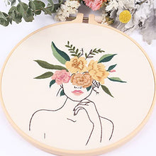 Load image into Gallery viewer, REEWISLY 4 pcs of Embroidery Starter kit with Patterns and Instructions, DIY Adult Beginner Cross Stitch Kits, Including 2 Plastic Embroidery Rings, 1 Pair of Scissors, Colored Threads and Needles
