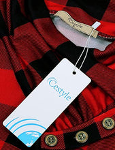 Load image into Gallery viewer, Cestyle Tunic Tops Women, Juniors Long Sleeve Turtle Neck Button Decor Pleated Form Fitting Shirt Fall Flowy Lightweight Pullover Sweatshirts Black and Red Small
