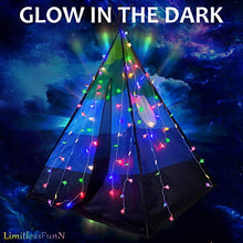 Load image into Gallery viewer, LimitlessFunN Teepee Kids Play Tent Bonus Star Lights &amp; Carrying Case for Girls &amp; Boys, Indoor &amp; Outdoor Use (Blue)
