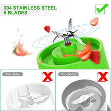 Load image into Gallery viewer, Aitsite Portable Blender, Personal Mixer Fruit Rechargeable USB with 2 Straws, Mini Blender for Smoothie, Fruit Juice, Milk Shakes 380ml, Six 3D Blades for Great Mixing (Green)
