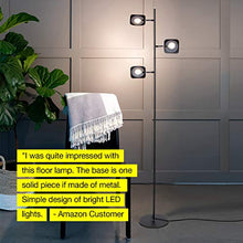 Load image into Gallery viewer, Brightech Tree Spotlight LED Floor Lamp - Very Bright Reading, Craft and Makeup 3 Light Standing Pole - Modern Dimmable &amp; Adjustable Panels, Minimal Space Use - Black
