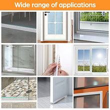 Load image into Gallery viewer, 26.3 Feet Door Weather Stripping, Silicone Seal Strip Window Seal Silicone Sealing Tape for Door Draft Stopper Adhesive Tape for Doors Windows and Shower Glass Gaps - Transparent, Width 1.4''
